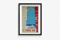 Cartel original de 1951, de Jean Even, «Tunis Air Tunisia»