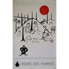 Originalplakat von Alexander Calder aus dem Jahr 1974: „Terre des Hommes“