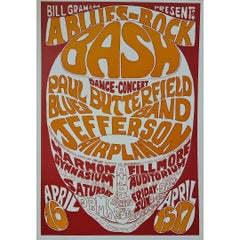 1966 Wes Wilson Butterfield Jefferson Airplane Concert Poster BG-3