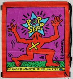 Original-Einkaufstasche von Keith Haring aus dem „Pop Shop“, ca. 1986, Design aus dem Jahr 1985