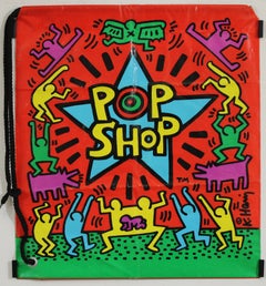 Original-Einkaufstasche von Keith Haring aus dem „Pop Shop“, ca. 1986, Design aus dem Jahr 1985