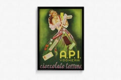Original-Poster von A.P.I. Voghera aus dem Jahr 1955 mit Schokolade und Nougat