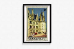 Affiche de voyage originale de Chambord de 1932, réalisée par ALO pour la ligne ferroviaire Paris-Orléans