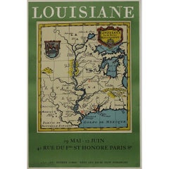 Manifesto originale della mostra della Louisiana del 1954 – Mappa del fiume Mississippi