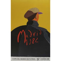 Cartel original firmado de la Copa del Mundo de Madrid de 1982, obra de Eduardo Arroyo