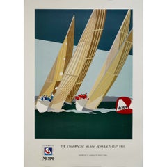 1991 Original Champagne Mumm Admiral’s Cup Poster by Franco Costa