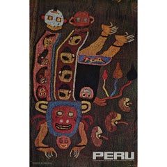 1959 Original Peru Paracas Textile Travel Poster