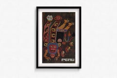 1959 Original Peru Paracas Textile Travel Poster