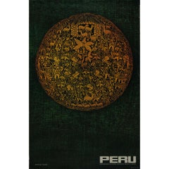 1959 Original Peru Ayacucho Engraved Gourd Travel Poster