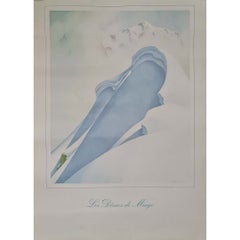 Circa 1980 Original Les Dômes de Miage Poster by Samivel