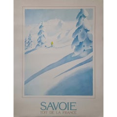 Circa 1980 Original Savoie Toit de la France Ski Poster by Samivel