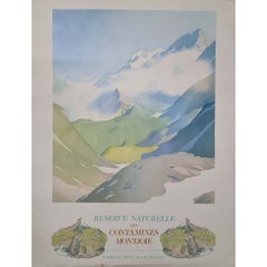 Circa 1980 Original Contamines-Montjoie Poster by Samivel