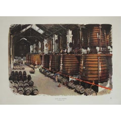 Circa 1950 Original Le Hall des Foudres Poster by Albert Brenet - Martell