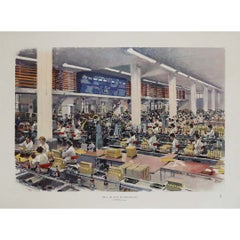 Circa 1950 Original Martell Bottling Hall Poster by Albert Brenet