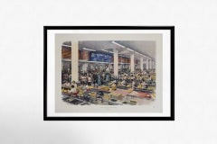 Circa 1950 Original Martell Bottling Hall Poster by Albert Brenet