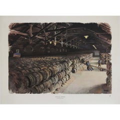 Circa 1950 Original Martell Reserve Cellar Poster by Albert Brenet