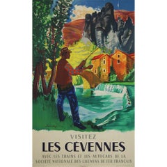 1955 Original Visit the Cévennes SNCF Poster by Saindré