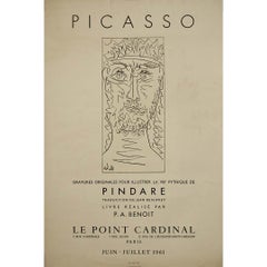 Affiche originale de l'exposition « Pindar » de 1961, réalisée par Pablo Picasso