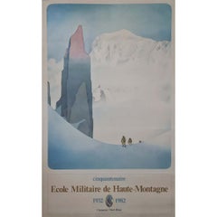 Poster originale del 1982 dell’École Militaire de Haute Montagne, realizzato da Samivel