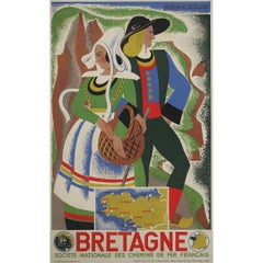 1939 Original SNCF Bretagne Poster by Roland Goujon