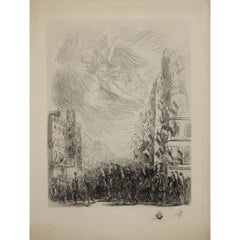Circa 1915 Original La Marseillaise Engraving by Steinlen