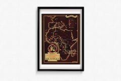 Circa 1937 Original Air Afrique Tourist Map by Lavarde & Chem