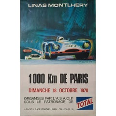 Cartel original de 1970 de la carrera «1000 km de París», obra de Beligond