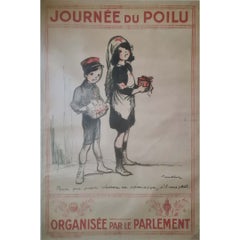 1915 Original Journée du Poilu Poster by Francisque Poulbot