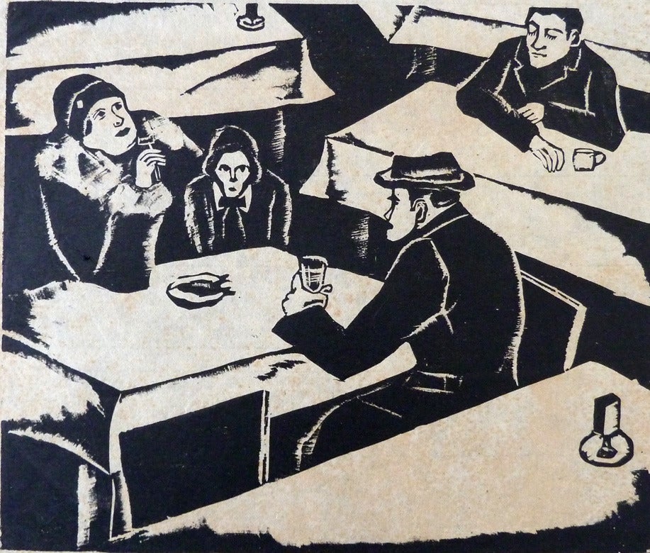 Bar Scene - Print by Jacob Eisenscher