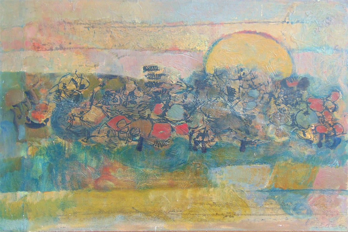 David Peretz Landscape Painting - Forest in Sunset
