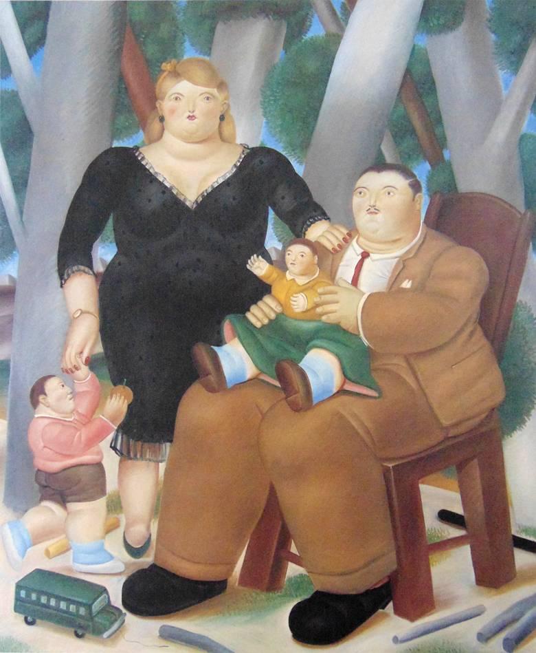 Fernando Botero Figurative Print - Family Group  Grupo de Familia