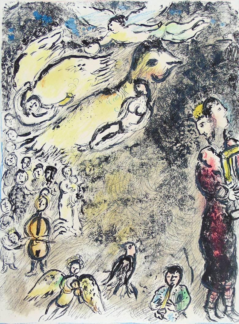 Marc Chagall Figurative Print - The Magic Flute I / La Flûte Enchantée I