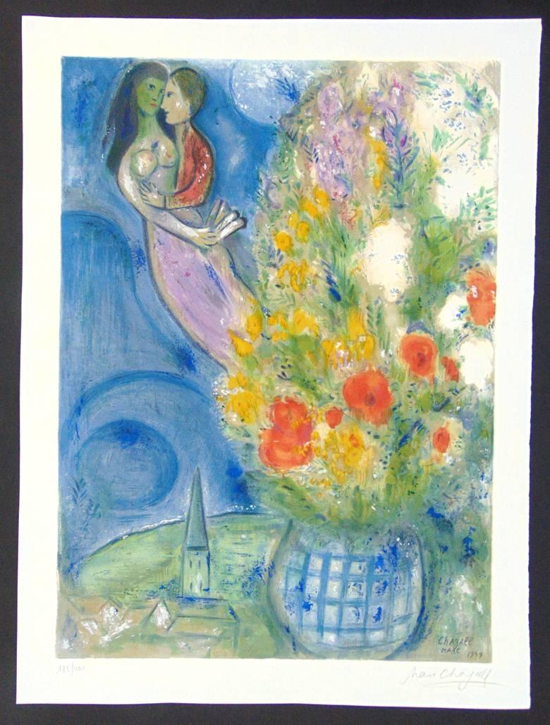 MARC CHAGALL 1887-1985
[Shagal, Mark, Zakharovich, Moses] 
Vitebsk, Belarus 1887-1985 Saint-Paul-de-Vence, Alpes-Maritimes

Title: The Poppies  Les Coquelicots, 1949 

Technique: Hand Signed, Numbered Lithograph in Colours on Arches Wove