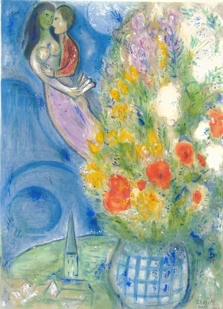 Marc Chagall Figurative Print - The Poppies