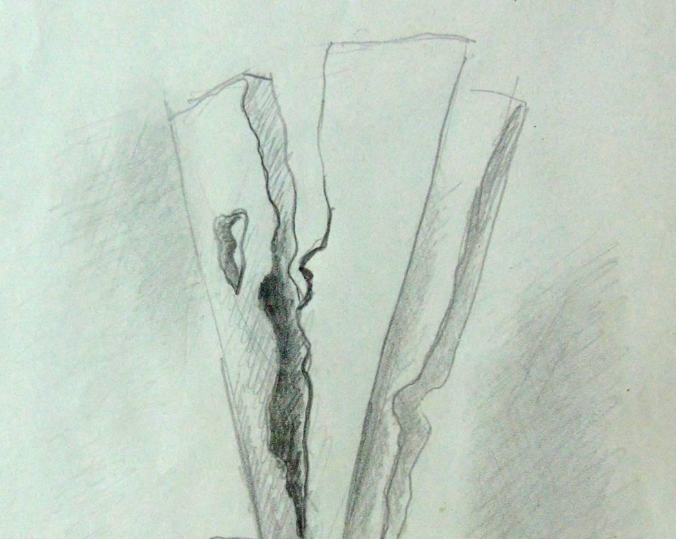 Surrealist composition with Arm (Graphite) - Art by Camille Bryen