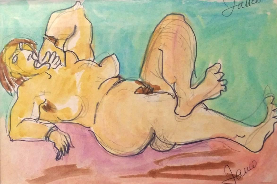 Marcel Janco Nude – Liegender Akt