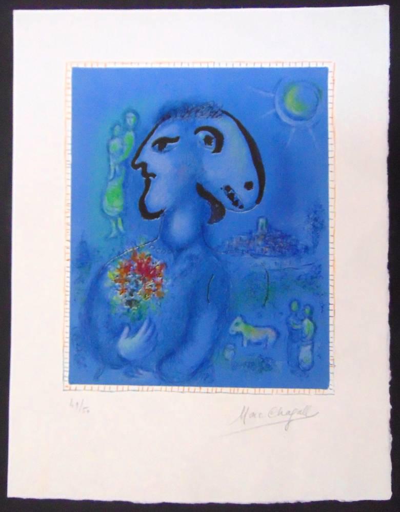 The Blue Village (Second State)  Le Village Bleu (2e état) - Print by Marc Chagall