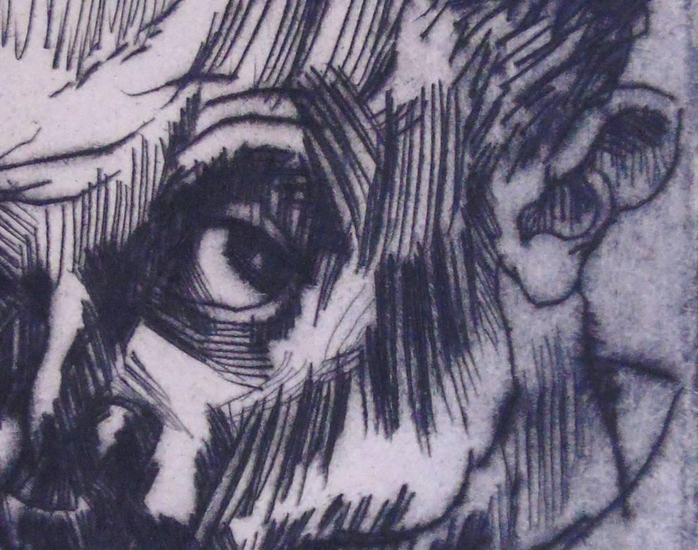 Self Portrait n° VIII  Selbstbildnis VIII - Expressionniste Print par Ludwig Meidner