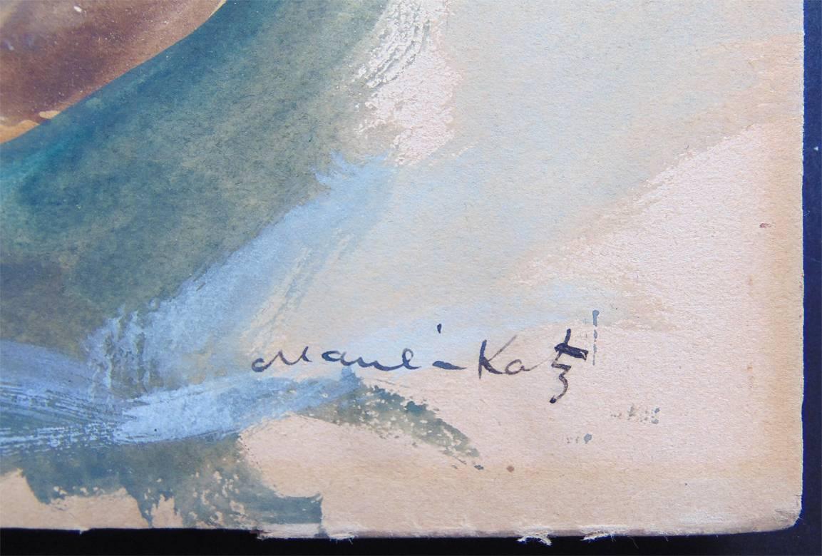 Schiffe im Hafen – Meereslandschafts-Marine (Grau), Landscape Art, von Mane Katz