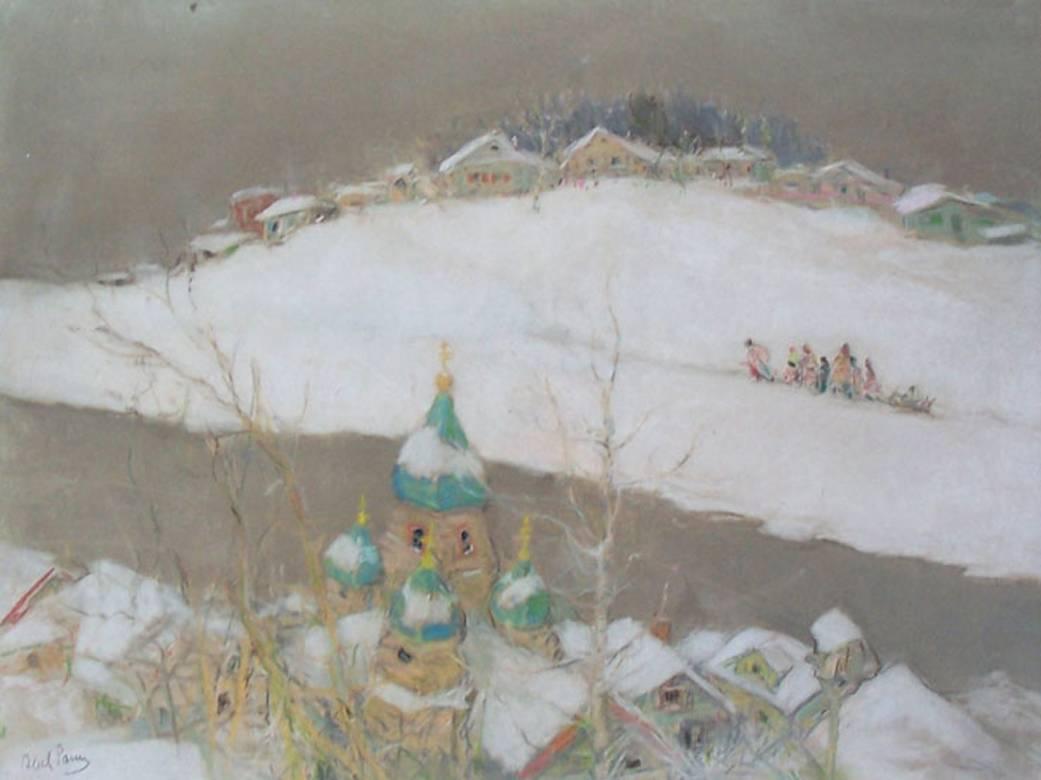 Abel Pann Landscape Painting - Russian Snowy Landscape