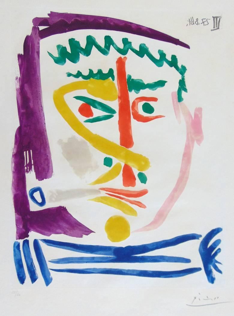 Pablo Picasso Portrait Print - Smoker III  Fumeur III