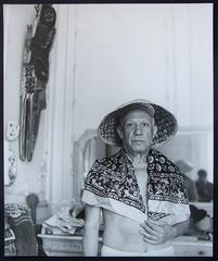 Portrait of Picasso with Straw Hat and Scarf