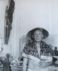 Portrait of Picasso with Straw Hat and Scarf