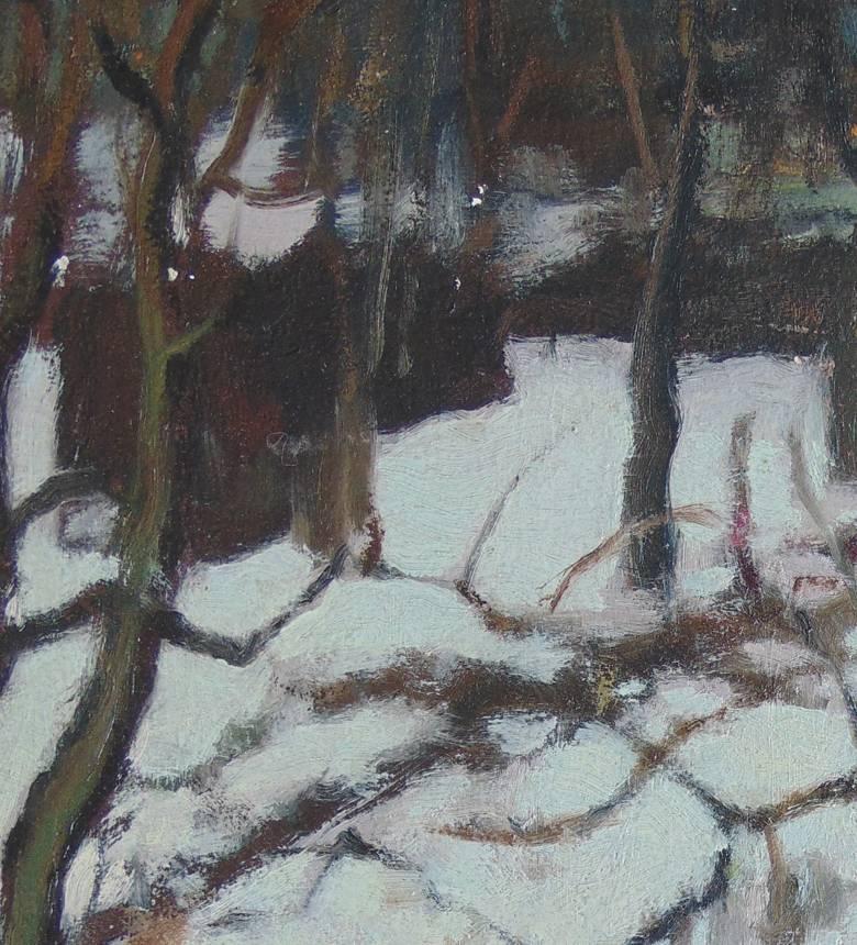 Snowy Undergrowth  Sous Bois Enneigé - Painting by Alexandre Altmann