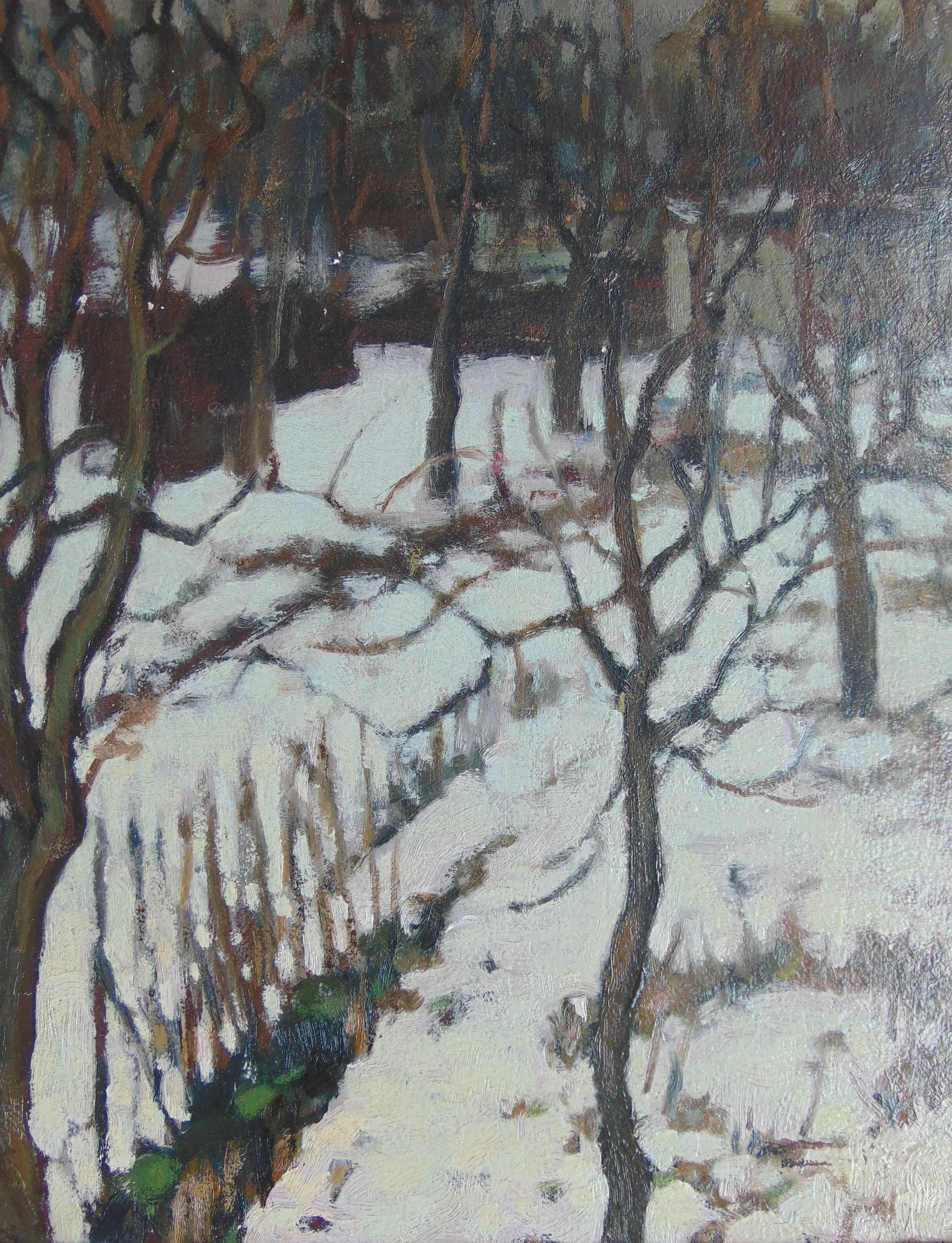 Alexandre Altmann Landscape Painting - Snowy Undergrowth  Sous Bois Enneigé