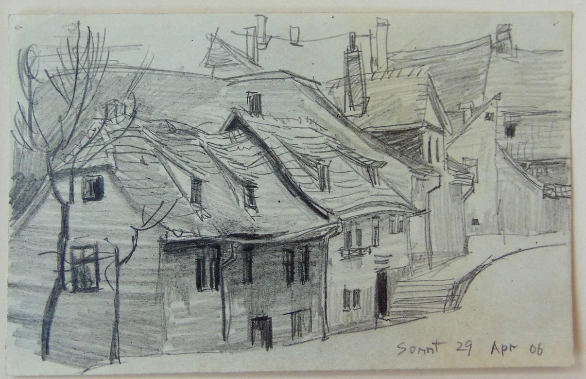 Via a Weimar  Strasse a Oder um Weimar - Art Bauhaus di Lyonel Feininger