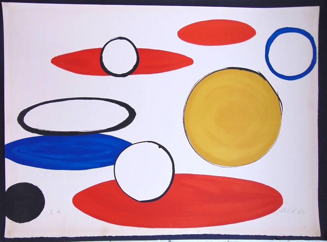Circles, from: Our Unfinished Revolution - Gray Abstract Print by Alexander Calder