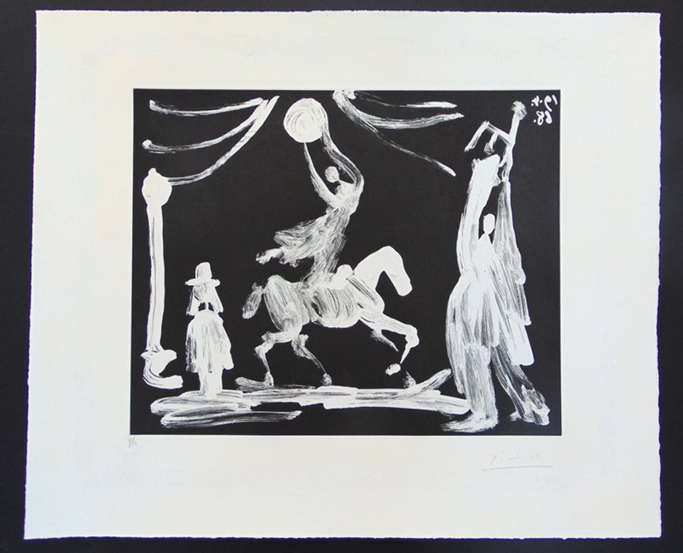 Pablo Picasso The Circus Horsewoman, Clown and Pierrot, from the