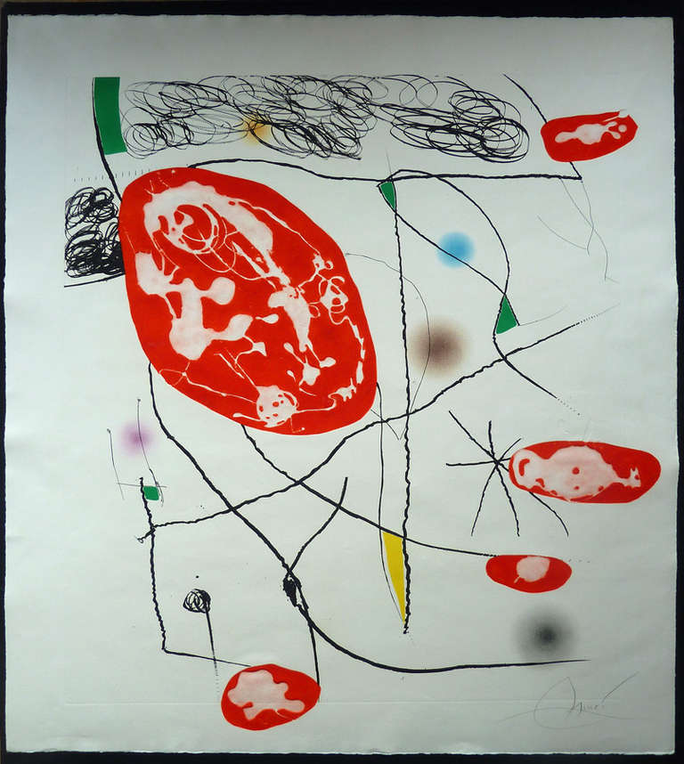 Joan Miró Abstract Print - The Pine Tree of Formentor, Plate 6, 1976
