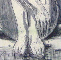 Femme assise en vert